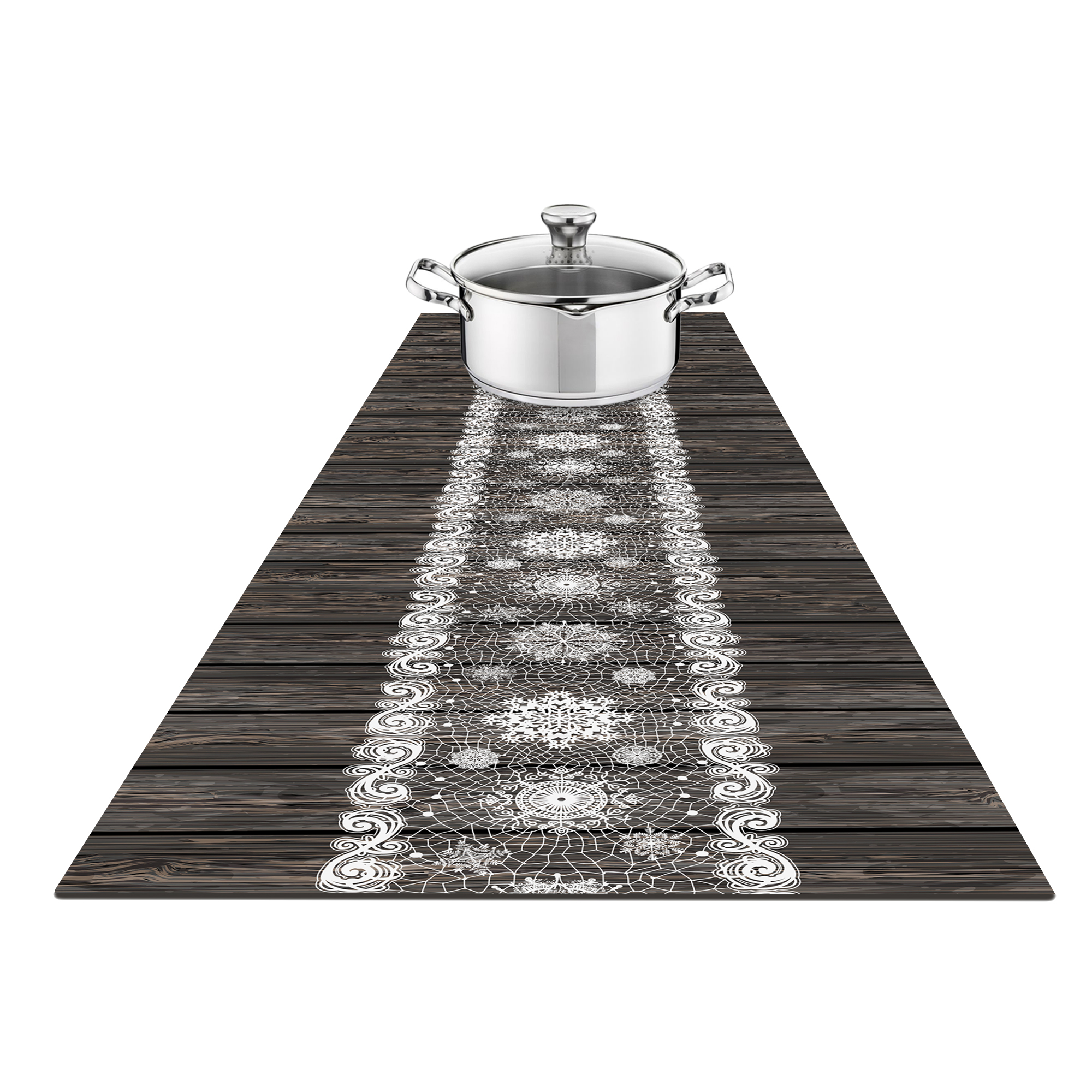 ראנר לכלים חמים 30X120 עץ ותחרה